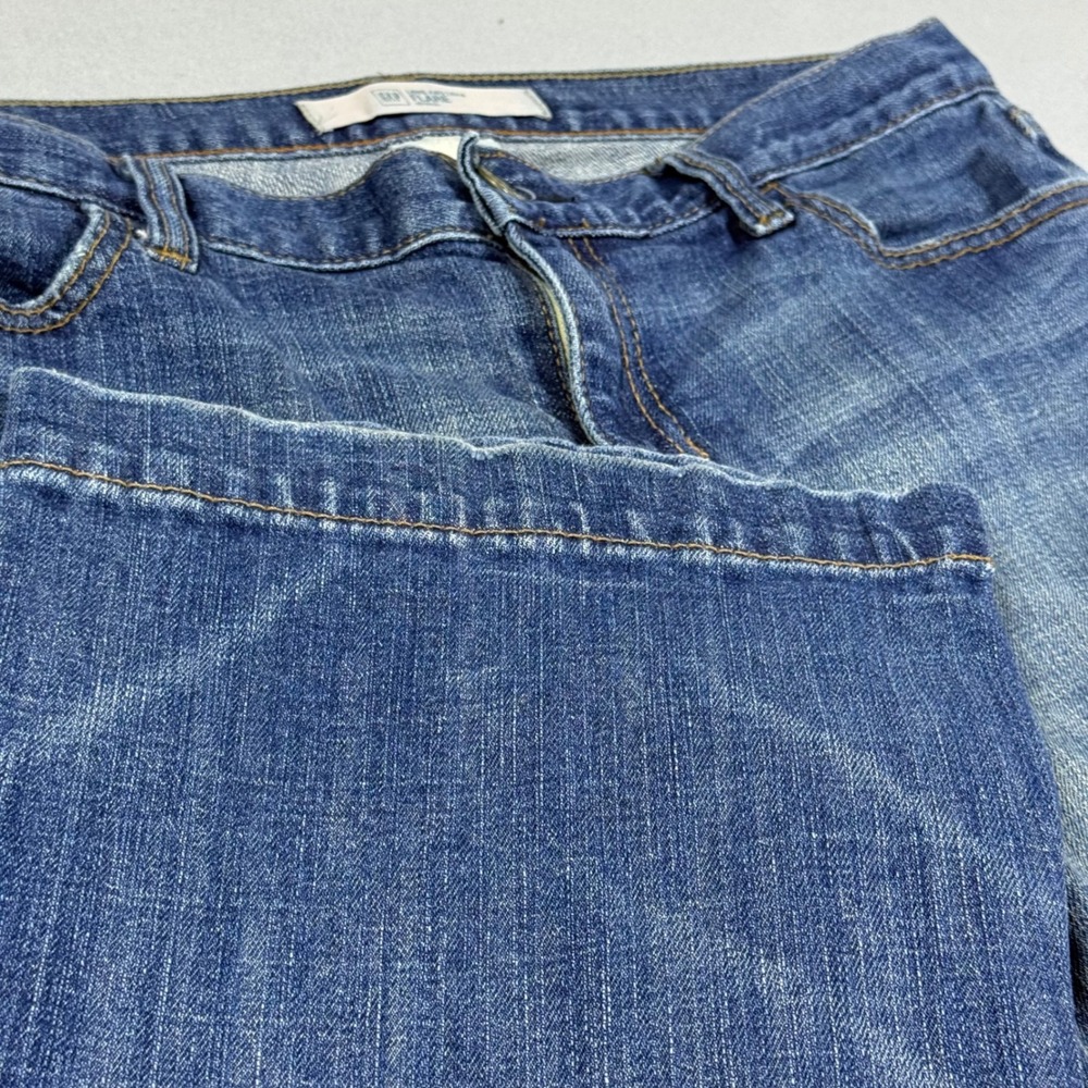 GAP Long and Lean Flare Jeans Medium Wash Blue Denim Stretch Size 10A